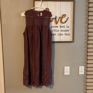 Elegant Purple Lace Kids Dress